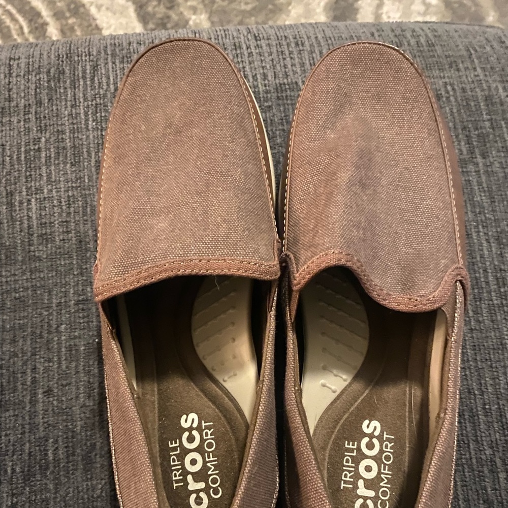 Crocs Triple Comfort Men's Slip On Loafers Brown Size 10